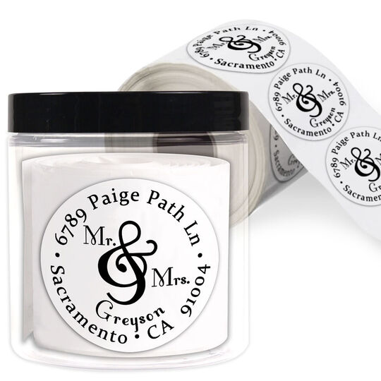 Mr and Mrs Round Address Labels